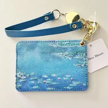 Bleu Bleuet 블루블루에 회화 낚시릴 포함 패스 케이스 모네 수련