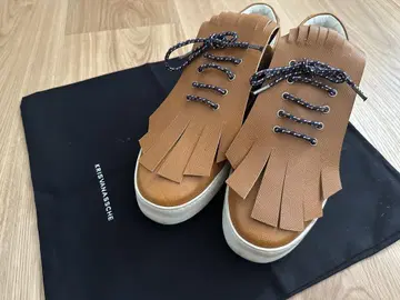 크리스 반 아쉬 프린지 가죽 스니커즈 신발 40 25.5cm