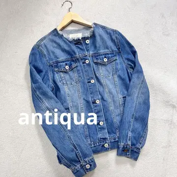 antiqua 안티카 컷오프 노카라 데님 자켓 G