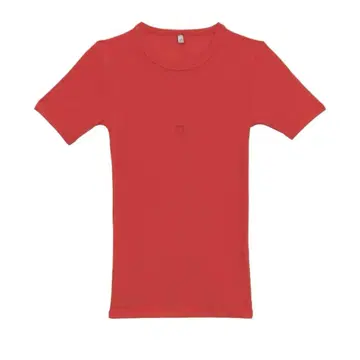BASERANGE Heart Tee Shirt 빨간색 오가닉 코튼