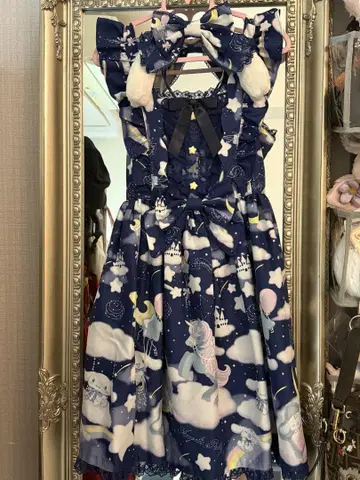 Angelic Pretty 시나모롤 콜라보 JSK&머리띠 세트