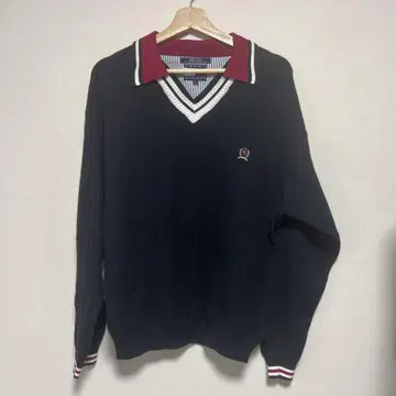 TOMMY HILFIGER 네이비 V넥 스웨터 L