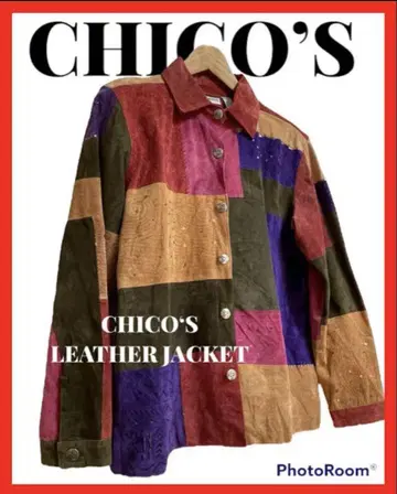 CHICO S DESIGN 천연 가죽 가죽 자켓