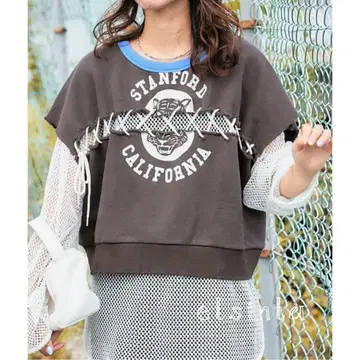 etsinta*레이스업 맨투맨 크롭 베스트