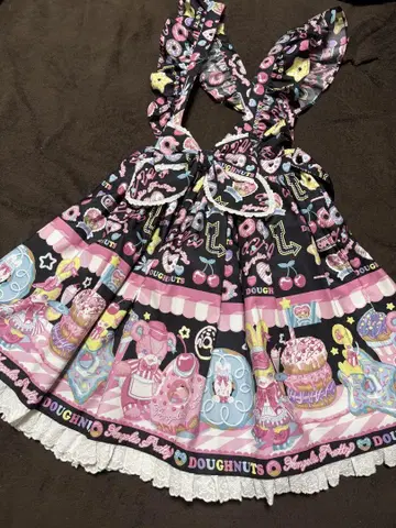 Angelic Pretty Toy's Donut Diner 스커트 블랙