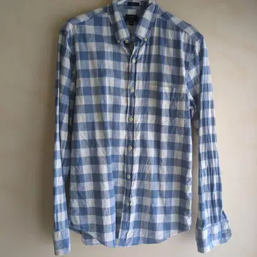 J.Crew 슬림핏 긴팔 셔츠 파랑과 화이트 체크