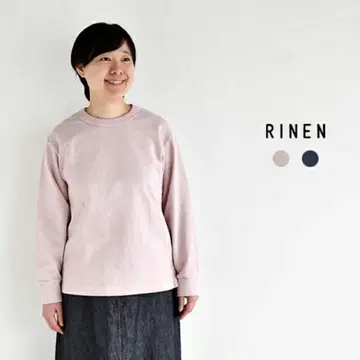 미사용 새상품 RINEN 오가닉 쭈리 크루넥 블랙