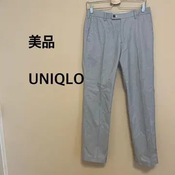 [새상품급] UNIQLO/남성용/팬츠/그레이/패턴/스트라이프