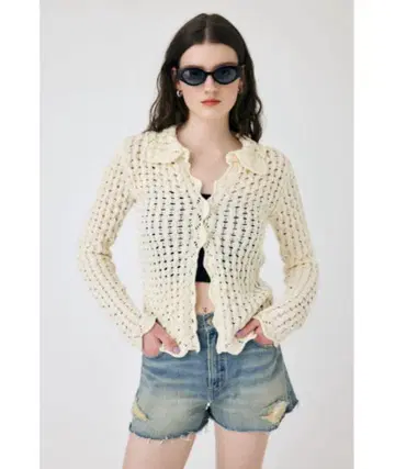 MOUSSY 마우지 오픈워크 니트 셔츠