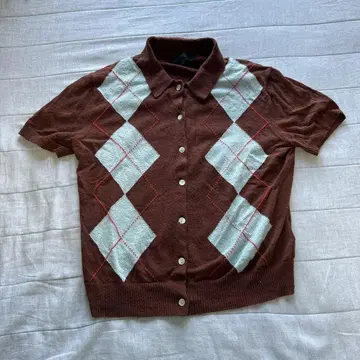 ZARA XL 브라운 다이아몬드 가디건