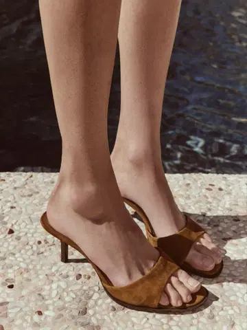 [ 새상품급 ] ZARA 스플릿 스웨이드 하이힐 샌들