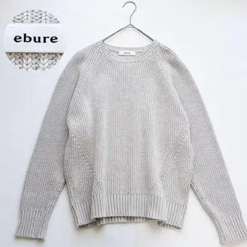ebure 에브르 캐시미어 혼방 니트 풀오버 크루넥 그레이