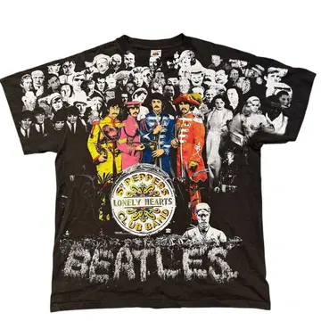 THE BEATLES/더 비틀즈/올 패턴 프린트 T셔츠/레어