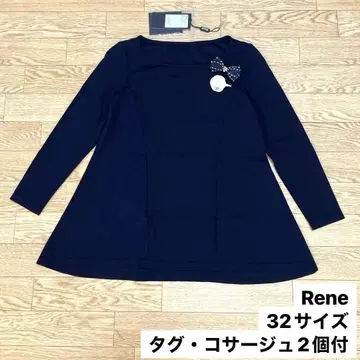 [ Rene ] 티셔츠 32 사이즈 네이비 택 코사지 2개 포함