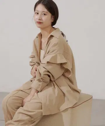 [ 2024AW/정가 7590엔 ] Kastane 코듀로이 프릴 빅 셔츠