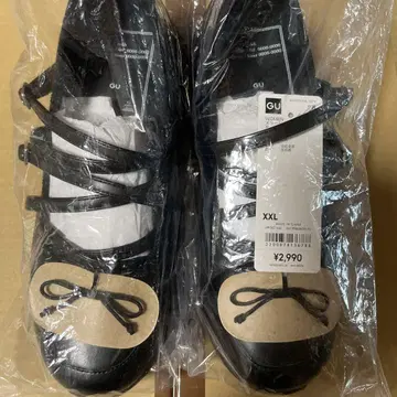 GU 블랙 플랫슈즈 XXL rokh