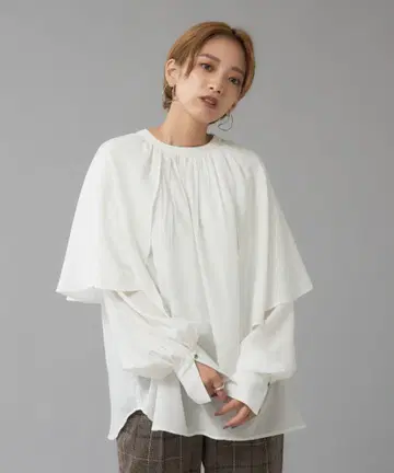 노미네*2way 칼라 프릴 블라우스 화이트
