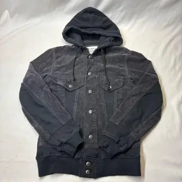 PLY formeworks 코듀로이 자켓 블랙 후드 부착