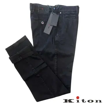 23만 새상품 Kiton 총 손바느질 캐시미어 워시드 블랙 팬츠 32