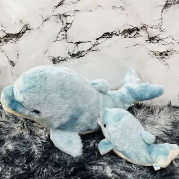 AQUA 봉제 인형 마린 쥐치 대.중 2점 세트 판매 블루 수족관