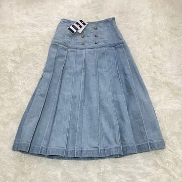 미사용 새상품 BORDERS at BALCONY 데님 스커트 플리츠 36