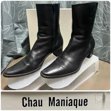 Chau Maniaque 블랙 숏부츠 중간 힐