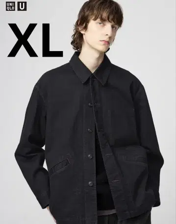 UNIQLO U 오버 사이즈 컬러 데님 자켓 블랙 XL