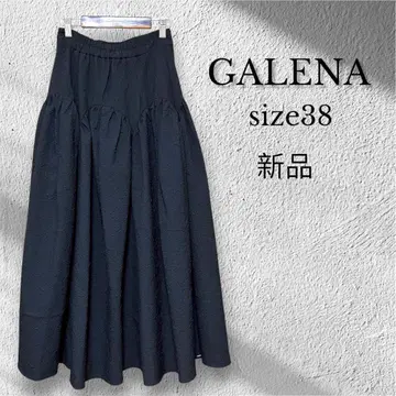 [ 새상품 ] GALENA 자카드 플레어 스커트 38 블랙 가레나