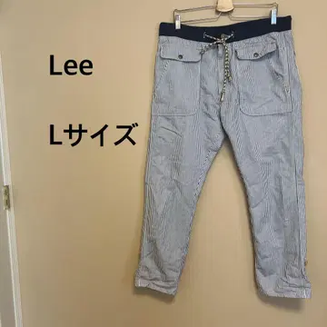 Lee/남성용/팬츠/패턴/스트라이프/네이비/화이트/허리밴딩