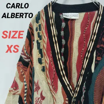 CARLO ALBERTO 3D 입체 니트 가디건 멀티 컬러 남성용