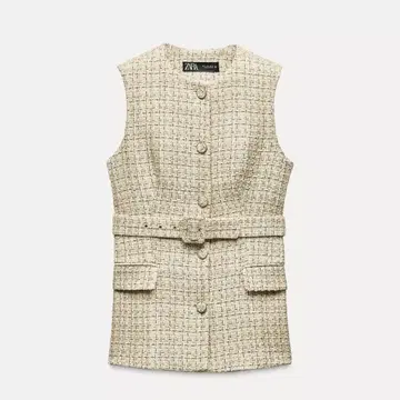 ZARA 벨트 텍스처 베스트 XS