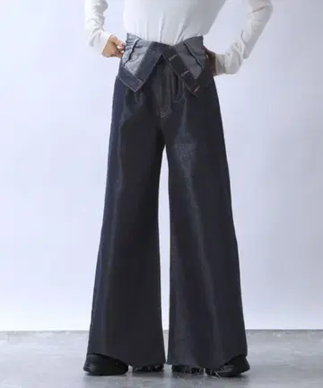 JEANASIS 글로시 데님 와이드 팬츠