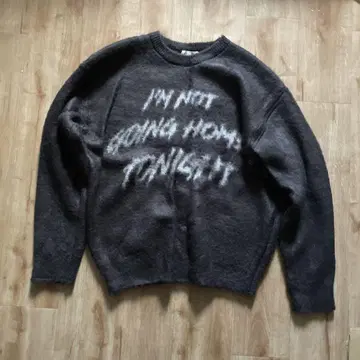 Chikashitsu +unisex slogan knit gray