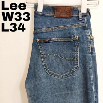 Lee W33 다크 블루 데님 하의 히게 구제 의류 파랑 13357