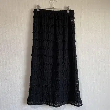 스튜디오 클립 프릴 달린 블랙 롱 스커트 컨디션 최상