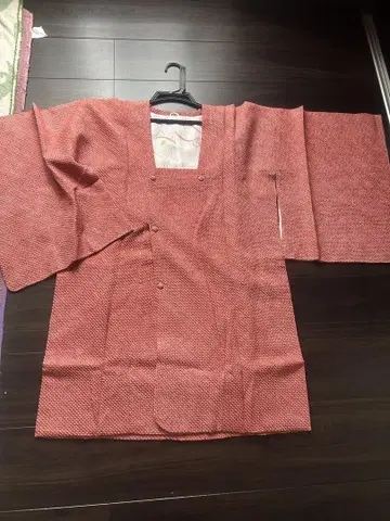 총무늬 도효코 겉옷 오렌지 계열? 빨간색 계열? 시치케(실고리) 부착