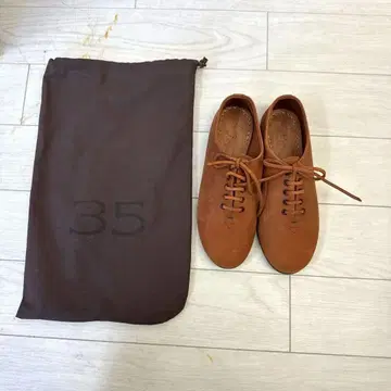 브라운 스웨이드 레이스업 슈즈 35