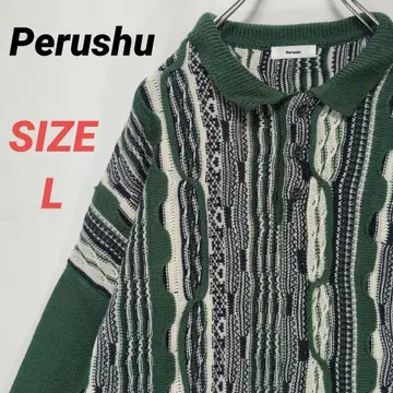 페르슈 Perushu 3D 입체 니트 스웨터 남성용 L
