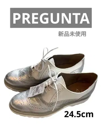 새상품 PREGUINT 실버 옥스퍼드 통굽 신발