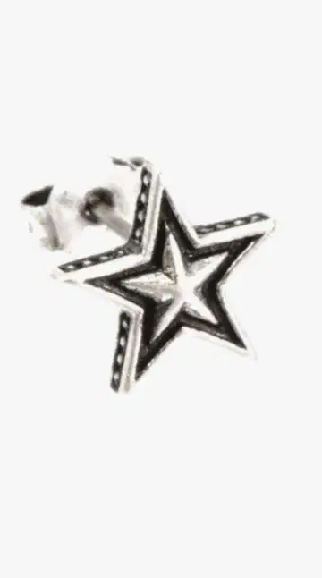 Roen 별 모양 실버톤 스터드 귀걸이 (한쪽용)