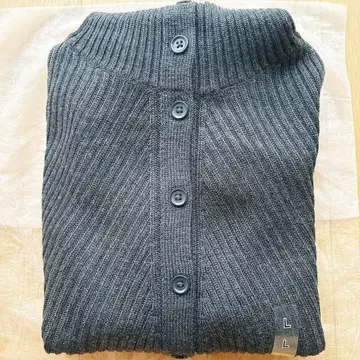 유니클로 U 메리노 블렌드 하이넥 가디건 다크 그레이 L UNIQLO