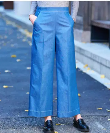 DRESSTERIOR 데님 와이드 팬츠 블루