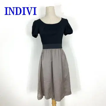 INDIVI 인디비 반팔 원피스 검정 블랙 38 C1054