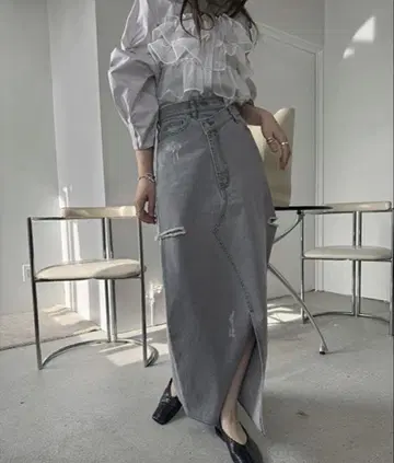 WILLFULLY 위르프리 데님 롱 스커트 M 사이즈