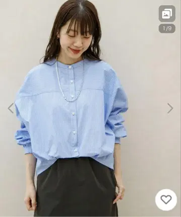 [WEB 한정판] 프론트 턱 밴드 카라 셔츠