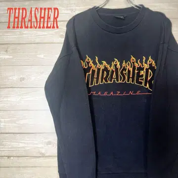 센터 로고 트레셔 맨투맨 자수 블랙