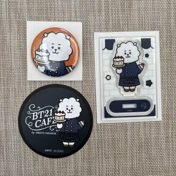 BT21 스이파라 콜라보 배지 & 아크릴 스탠드 세트