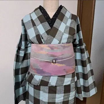 코소데 반폭 오비 레인보우 무늬