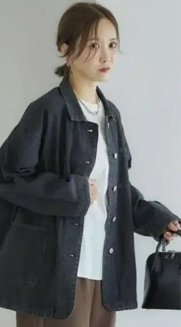 [새상품] 다나카 리나 시마무라 콜라보 데님 커버올 자켓