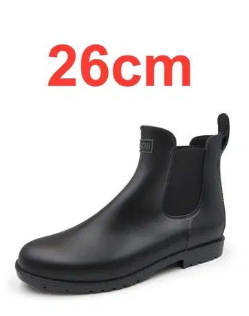 [Amoji] 레인부츠 사이드 고어 부츠 블랙 26cm